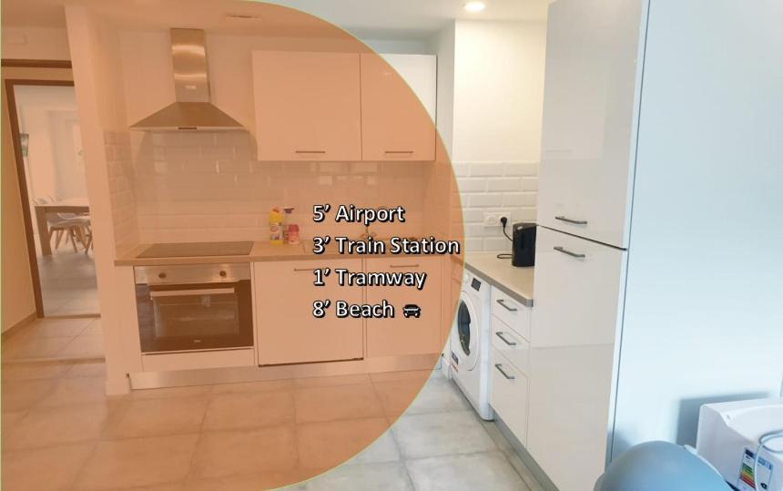 Big Flat Sea Vieuw 95 M2 5 Rooms Near Airport 5 Min Train 3 Min And Tram On Site, Beach 7 Min, 2 Showers And 2 Toilets , Neuf Grand Appartement 95 M2 5 Chambres Proche Aeroport 5 Min Train 3 Min Et Tramway Sur Place, Plage 7 Min 2 Douches Et 2 Wc Vue Nice Exterior foto